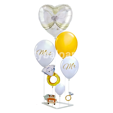 SET 6 BALOANE CU SUPORT INCLUS - INIMA SI INEL NUNTA