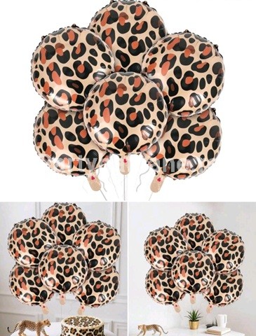 BALON FOLIE ROTUND TEMATICA SAFARI - MODEL 2 LEOPARD 45 CM
