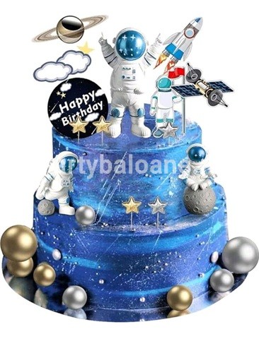 SET 22 TOPPERE 3D PENTRU TORT CU TEMATICA ASTRONAUTI , SPATIU TOP 99