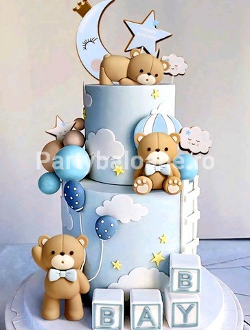 SET 27 DE TOPPERE 3D PENTRU TORT CU URSI , BILE , CUBURI , NORI , STELUTE , LUNA TOP 102