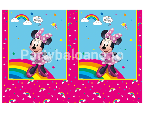 FATA DE MASA PARTY - MINNIE RAINBOW 180x120 CM