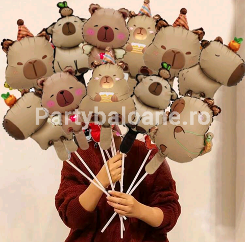 SET 10 BALOANE FOLIE MINI FIGURINE CAPIBARA
