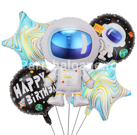SET 5 BALOANE FOLIE ASTRONAUT