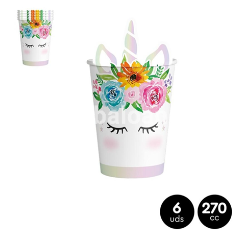 SET 6 PAHARE FORMA UNICORN - 270 ML