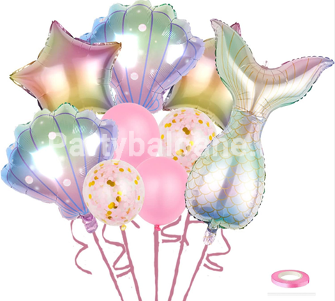SET 9 BALOANE FOLIE SI LATEX - TEMATICA SIRENA