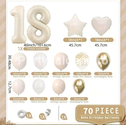 SET GIRLANDA MAJORAT CU BALOANE IN NUANTE DE BEJ , ALB , SAND WHITE , AURIU CHROME SI CIFRELE 18 COD 558 2 SET GIRLANDA MAJORAT CU BALOANE IN NUANTE DE BEJ , ALB , SAND WHITE , AURIU CHROME SI CIFRELE 18 COD 558 - imagine 2