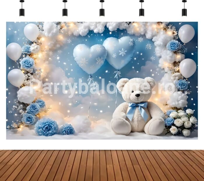 BACKGROUND TEXTIL PENTRU ARANJAMENT ARCADA BALOANE SI URS - COD 527B