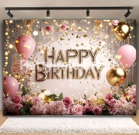 BACKGROUND TEXTIL PENTRU ARANJAMENT HAPPY BIRTHDAY - COD 532