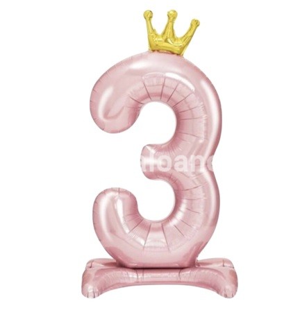 BALON FOLIE CIFRA 3 BABY ROZ – 105 CM