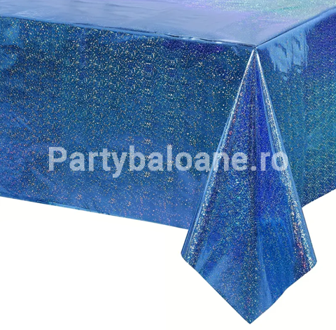 FATA DE MASA  ALBASTRU GLITTER - 137 CM x 183 CM