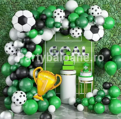SET GHIRLANDA BALOANE VERDE , ALB , NEGRU , ARGINTIU CHROME - 203 BALOANE