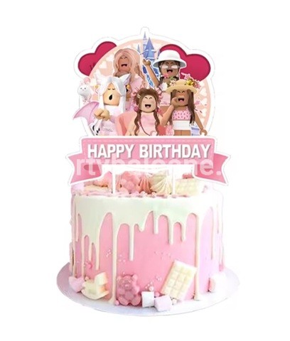 TOPPER PENTRU TORT HAPPY BIRTHDAY ROBLOX GIRL