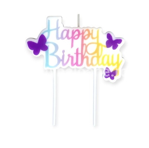 LUMANARE PENTRU TORT - HAPPY BIRTHDAY CU FLUTURI