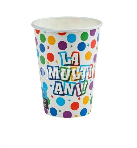 SET 10 PAHARE DIN CARTON LA MULTI ANI CU BULINE 200 ML