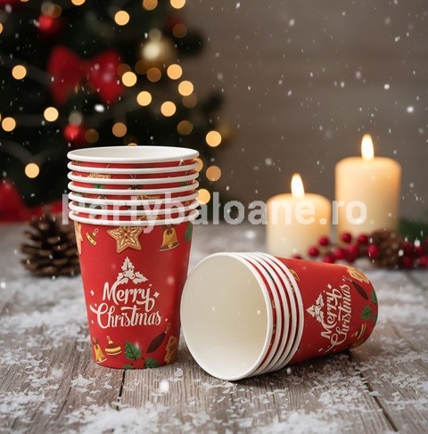 SET 10 PAHARE MERRY CHRISTMAS - TEMATICA CRACIUN