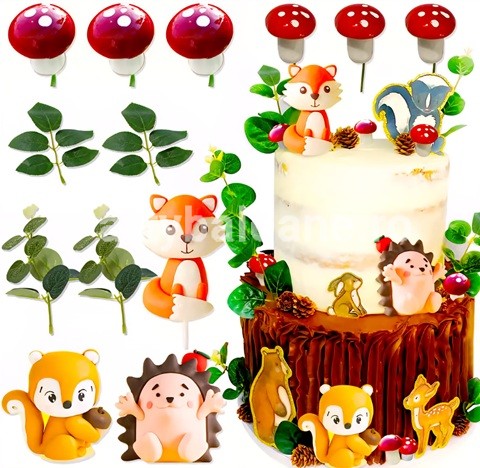 SET 13 TOPPERE 3D PENTRU TORT – TEMATICA ANIMALUTELE PADURII COD 126