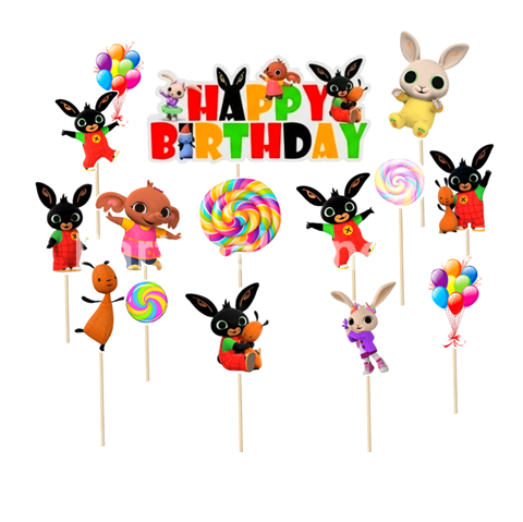 SET 14 TOPPERE PENTRU TORT - HAPPY BIRTHDAY BING