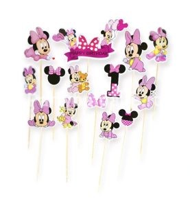 SET 14 TOPPERE PENTRU TORT – BABY MINNIE - 1 AN