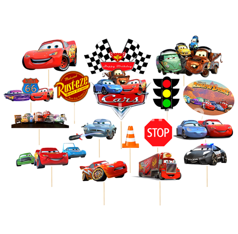 SET 16 TOPPERE PENTRU TORT - MASINA CARS