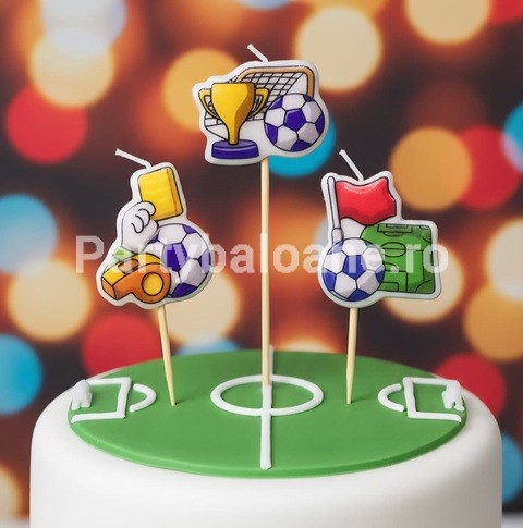 SET 3 LUMANARI TORT - TEMATICA FOTBAL
