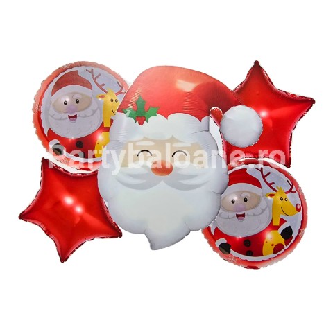 SET 5 BALOANE FOLIE MOS CRACIUN