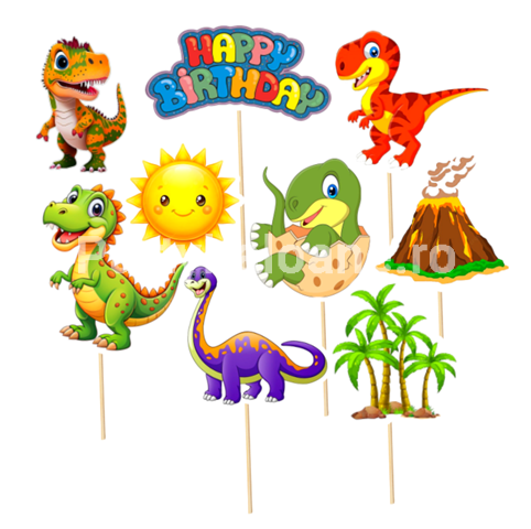 SET 9 TOPPERE PENTRU TORT - TEMATICA DINOZAURI