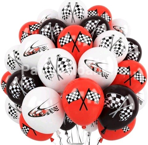 Set 10 baloane latex masina de curse , racing - 30 cm