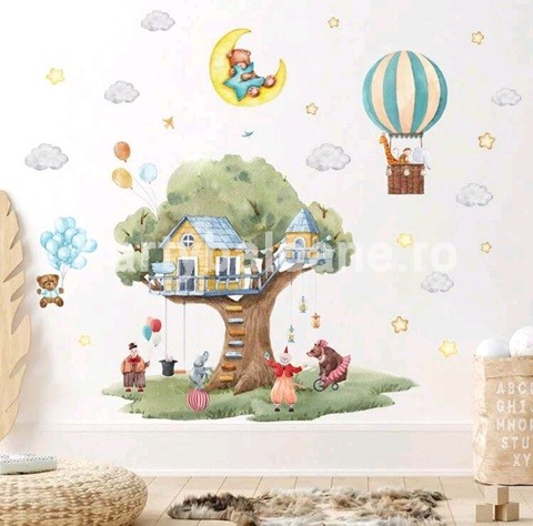 Sticker decorativ pentru perete - Casuta din copac cod 465