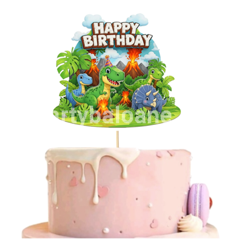 TOPPER PENTRU TORT HAPPY BIRTHDAY DINOZAURI