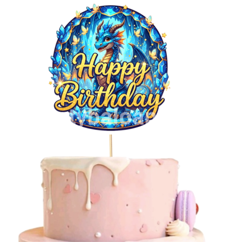 TOPPER PENTRU TORT HAPPY BIRTHDAY DRAGON
