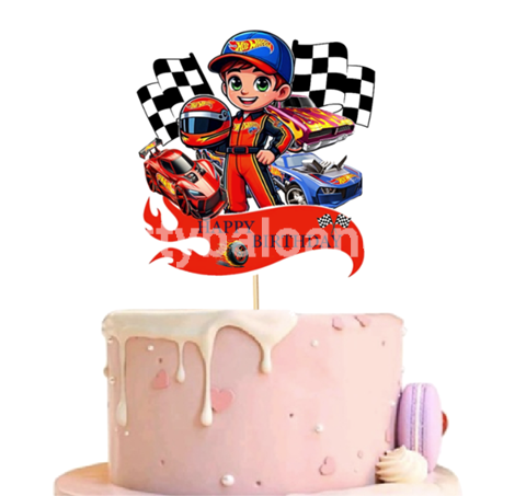 TOPPER PENTRU TORT HAPPY BIRTHDAY - HOT WHEELS