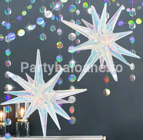 BALON FOLIE STEA 3D TRANSPARENT HOLOGRAFIC 60 CM