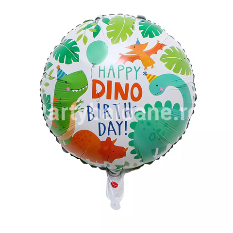 Balon din Folie Metalizata cu Dinozauri, 45 cm