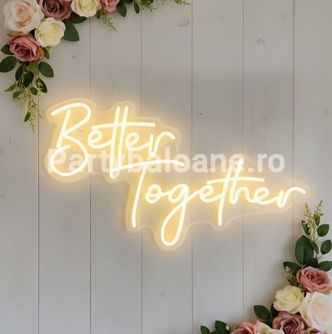 NEON BETTER TOGETHER CU LUMINA GALBENA 60 cm X 40 cm