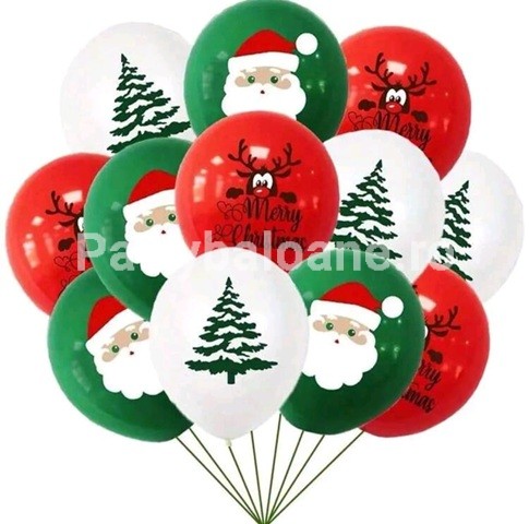 SET 10 BALOANE LATEX - MOS CRACIUN 30 CM