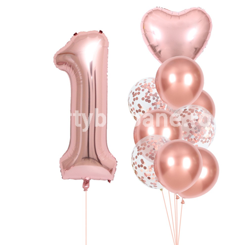 SET 10 BALOANE ROSE GOLD CU CIFRA 1