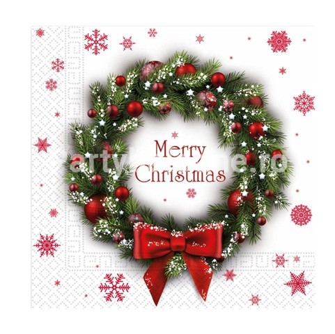SET 20 SERVETELE DE CRACIUN - CORONITA MERRY CHRISTMAS