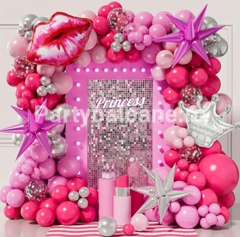 SET GHIRLANDA BALOANE , NUANTE ROZ,CORAI,ARGINTIU CHROME SI BALOANE FOLIE COD 562 1 SET GHIRLANDA BALOANE , NUANTE ROZ,CORAI,ARGINTIU CHROME SI BALOANE FOLIE COD 562