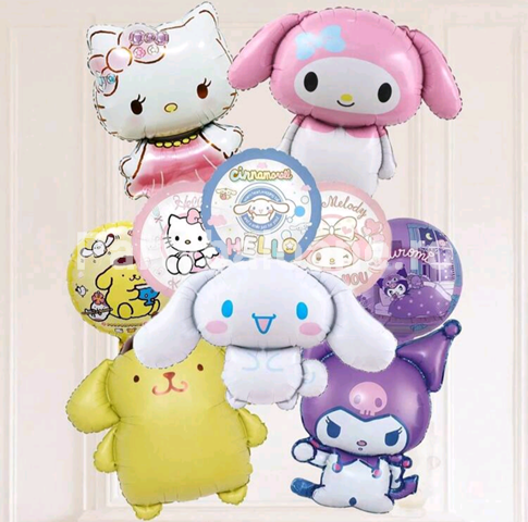 Set 10 baloane folie - HELLO KITTY KUROMI COD HK 15