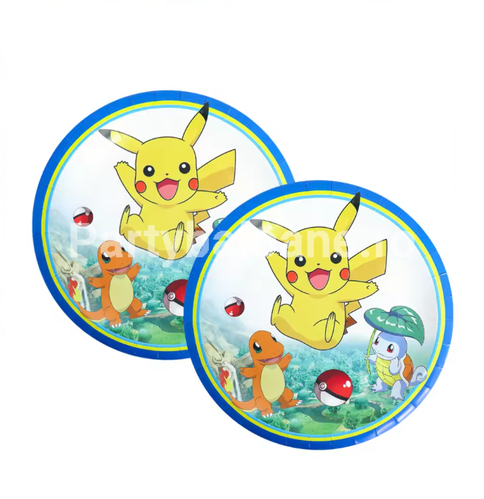 Set 10 farfurii cu Pokemon - 18 CM