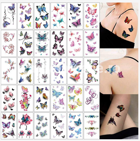 Set 30 Tatuaje Temporare, pe Baza de Apa, Model 2, Multicolor