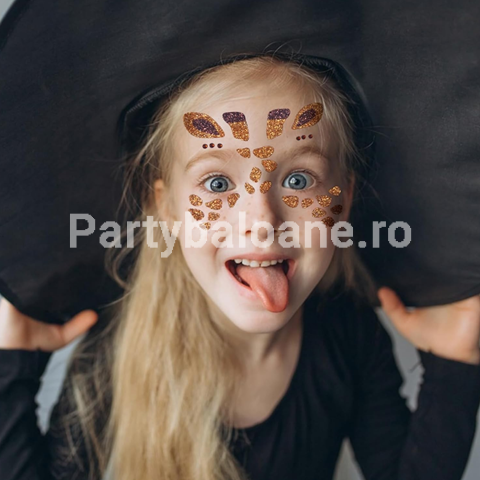 Sticker Temporar pentru Fata, pentru Machiaj, Face Art, Halloween, Teatru, Model Girafa