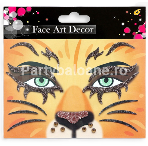 Sticker Temporar pentru Fata, pentru Machiaj, Face Art, Halloween, Teatru, Model Leu