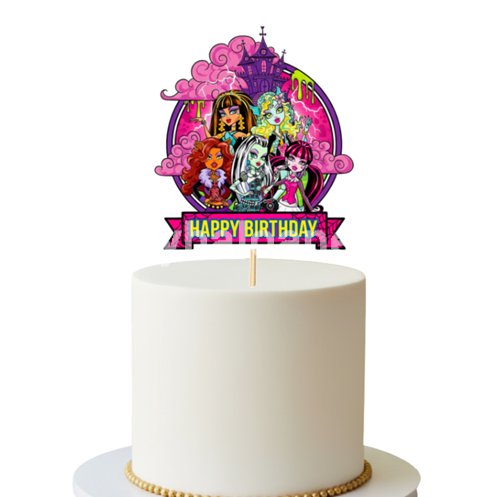 TOPPER PENTRU TORT HAPPY BIRTHDAY - MONSTER HIGH