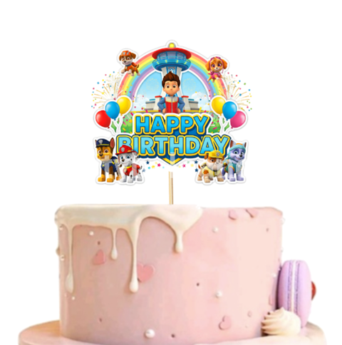 TOPPER PENTRU TORT HAPPY BIRTHDAY PATRULA CATELUSILOR