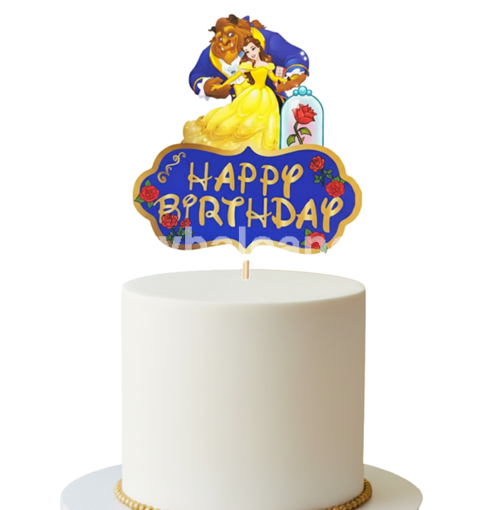 TOPPER PENTRU TORT HAPPY BIRTHDAY PRINTESA BELLE