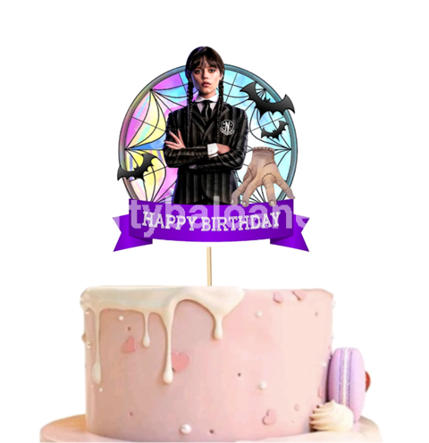 TOPPER PENTRU TORT HAPPY BIRTHDAY WEDNESDAY ADAMS