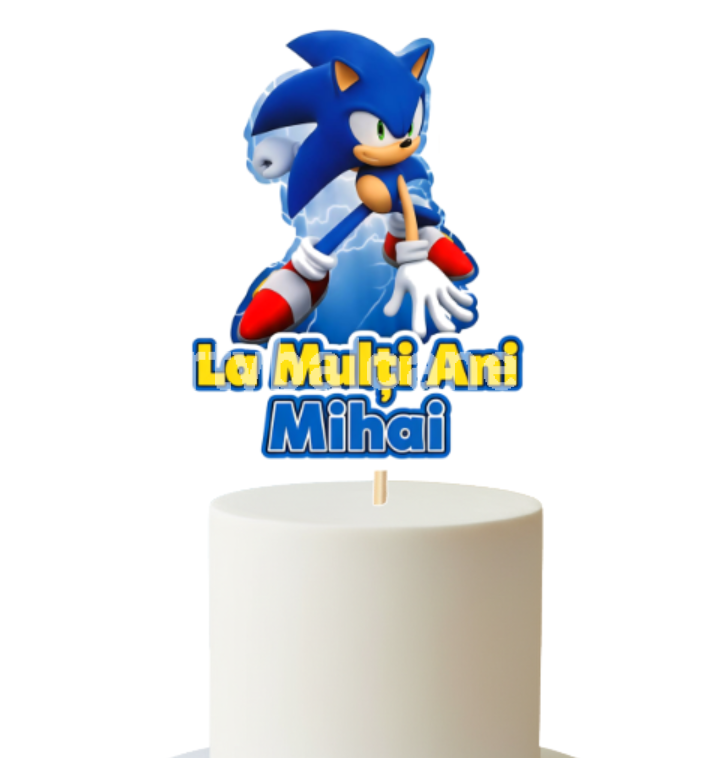 TOPPER PENTRU TORT , SONIC - PERSONALIZAT COD TP2