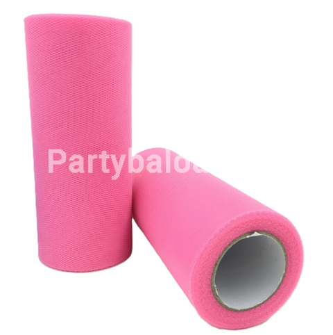 Tul Decorativ, 15 cm Latime, 22 m Lungime, din Poliester, Roz