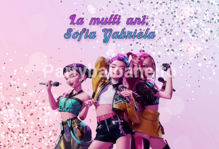 BACKGROUND PERSONALIZAT CU POZA SI TEXT - KPOP DEON HUNTRIX COD B05